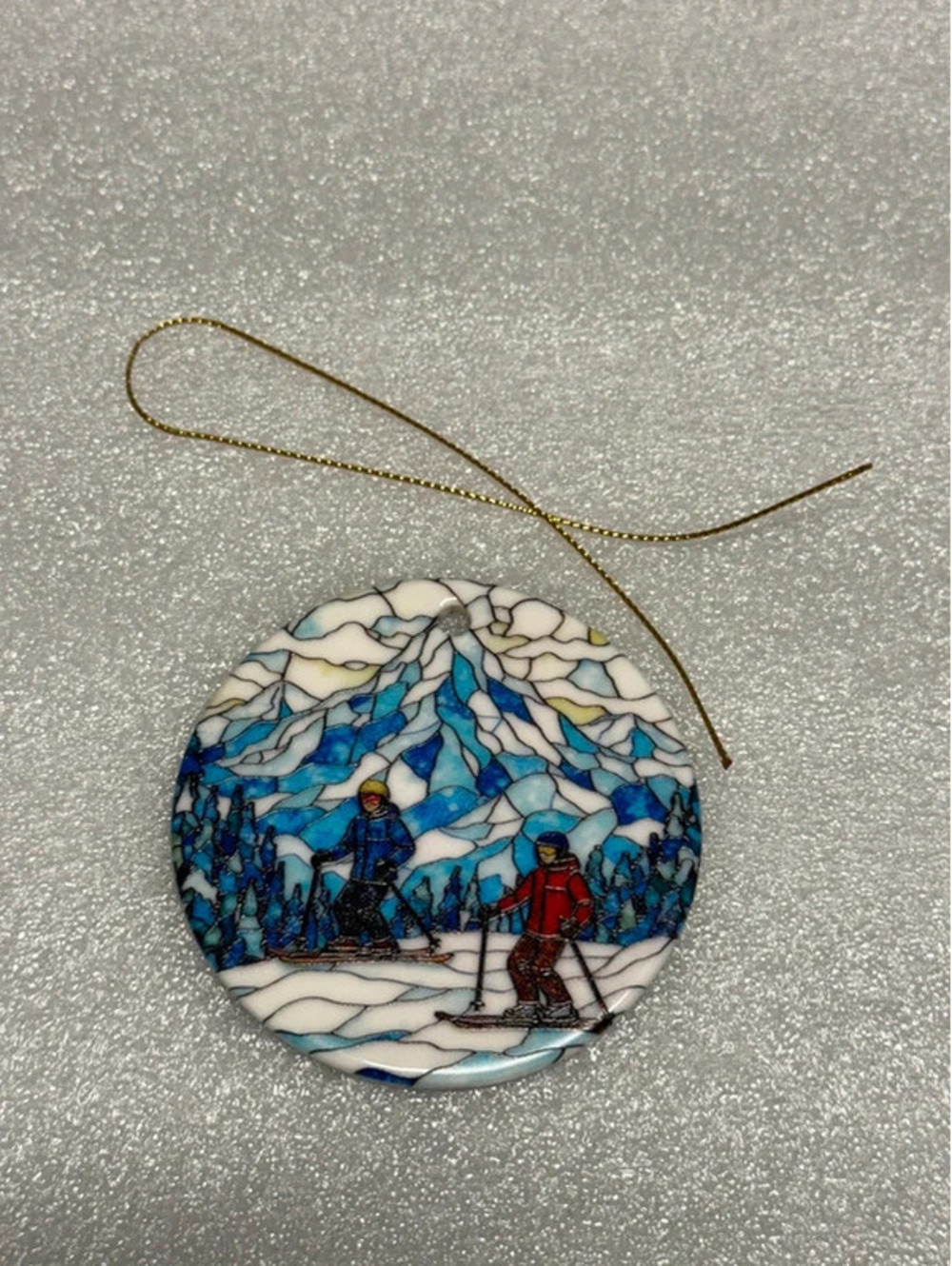 NEW Charming Skiing Scene Christmas Ornament Christmas Decorations